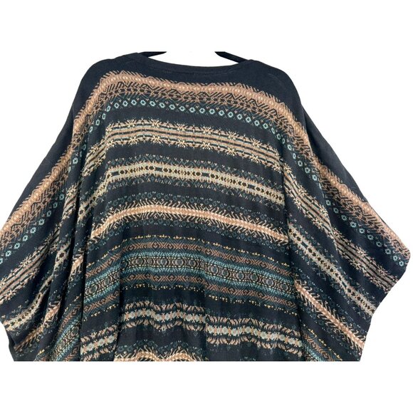 J. Jill Womens One Size Multicolor Patterned Poncho With Button Detail - Picture 9 of 10